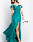 Jovani Emerald Prom Dress Size 6 Cold Shoulder High Slit Formal Evening Gown