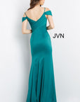 Jovani Emerald Prom Dress Size 6 Cold Shoulder High Slit Formal Evening Gown