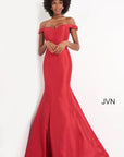 Jovani Red Off Shoulder Mermaid Prom Dress Size 6 Sweep Train Formal Gown